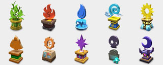 Elemental Surge Statues